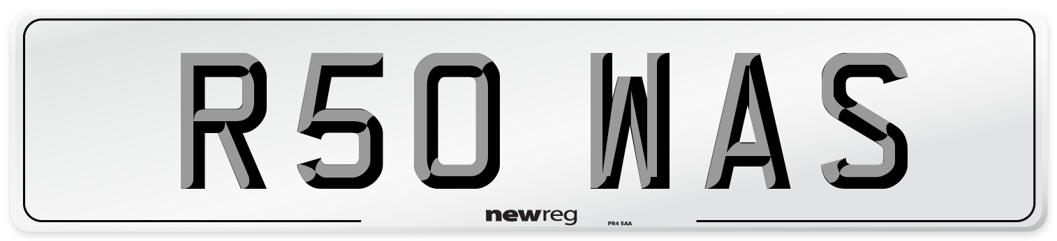 R50 WAS Number Plate from New Reg